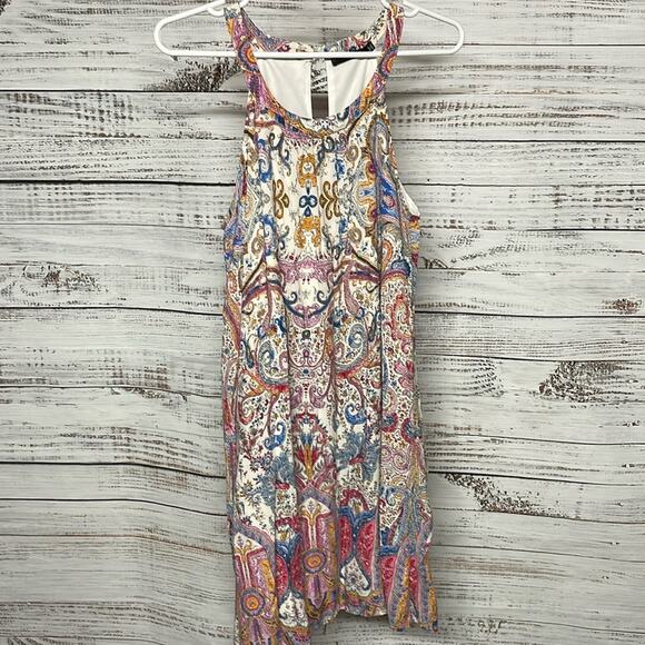 Doe & Rae Swing Dress Small White Pink Blue Sleeveless - Picture 1 of 5